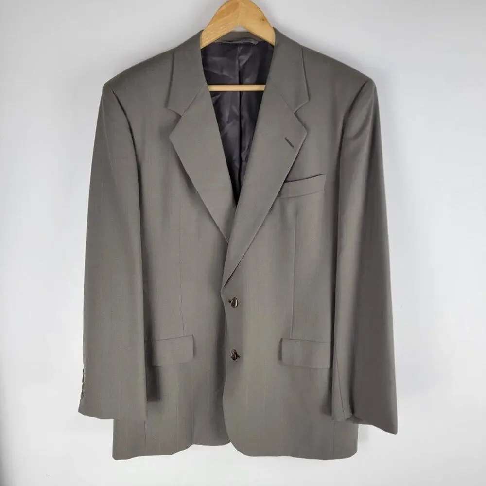 Hickey Freeman Boardroom Blazer Union Made Wool Lined Gray Size 43L